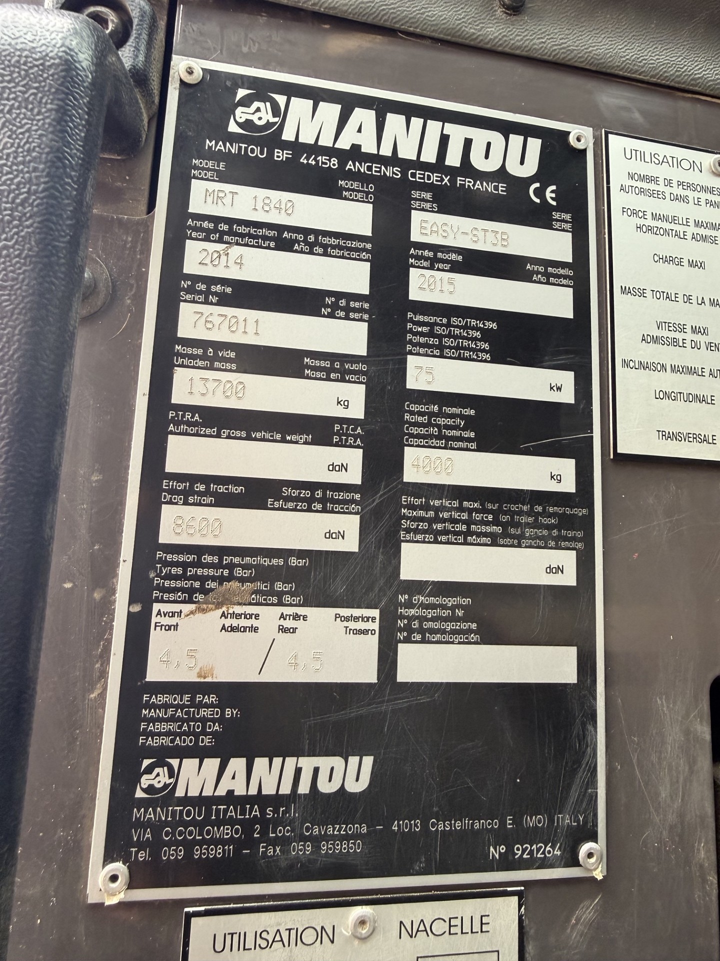 MANITOU MTR 1840 EASY